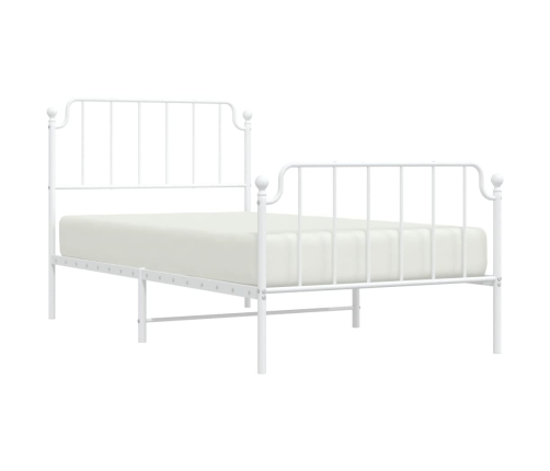 Estructura cama sin colchón con estribo metal blanco 100x190 cm