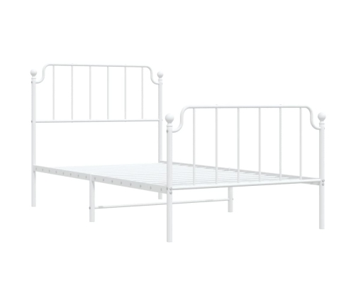 Estructura cama sin colchón con estribo metal blanco 100x190 cm