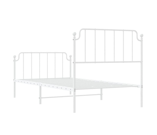 Estructura cama sin colchón con estribo metal blanco 100x190 cm