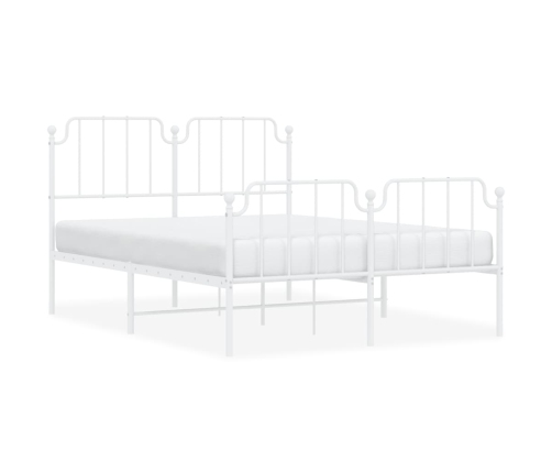 Estructura cama sin colchón con estribo metal blanco 150x200 cm