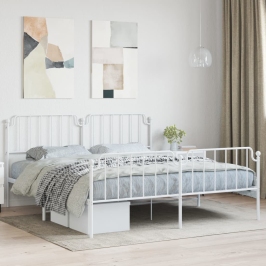Estructura cama sin colchón con estribo metal blanco 180x200 cm