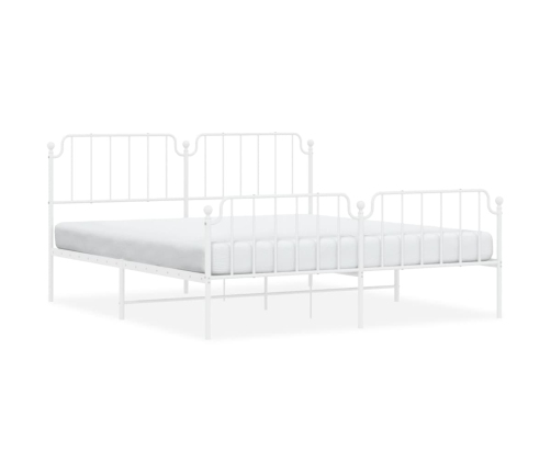 Estructura cama sin colchón con estribo metal blanco 183x213 cm