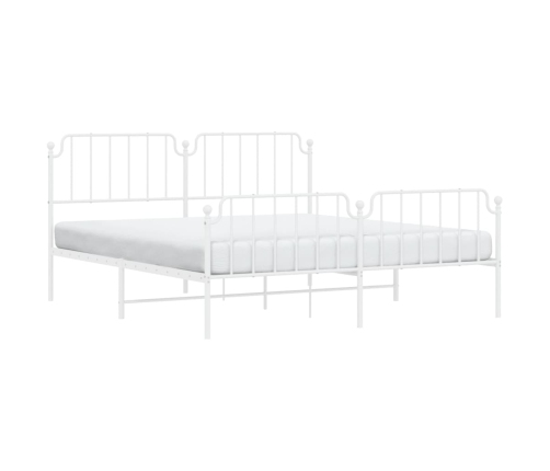 Estructura cama sin colchón con estribo metal blanco 183x213 cm