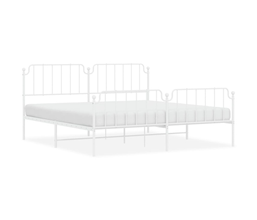 Estructura cama sin colchón con estribo metal blanco 193x203 cm