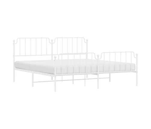 Estructura cama sin colchón con estribo metal blanco 193x203 cm