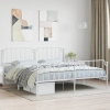 Estructura cama sin colchón con estribo metal blanco 193x203 cm