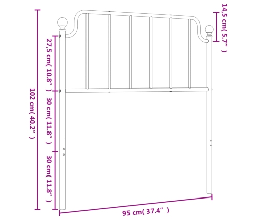 Cabecero de metal blanco 90 cm