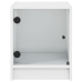 Mesitas de noche con puertas de vidrio 2 uds blanco 35x37x42 cm