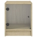 Mesitas noche con puertas vidrio 2 uds roble Sonoma 35x37x42 cm