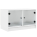 Mueble de TV con puertas de vidrio blanco 68x37x42 cm