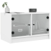 Mueble de TV con puertas de vidrio blanco 68x37x42 cm