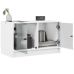 Mueble de TV con puertas de vidrio blanco 68x37x42 cm