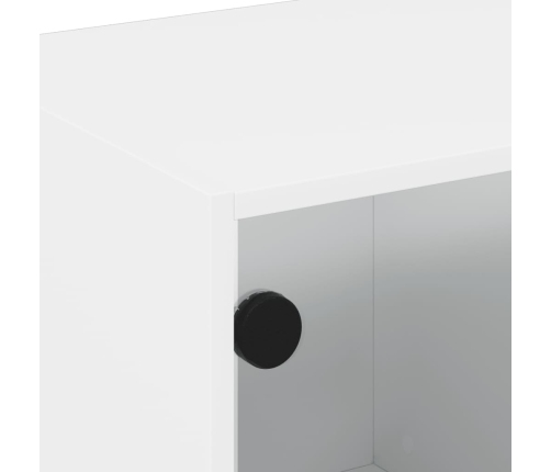 Mueble de TV con puertas de vidrio blanco 68x37x42 cm