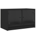 Mueble de TV con puertas de vidrio negro 68x37x42 cm