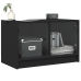 Mueble de TV con puertas de vidrio negro 68x37x42 cm