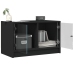 Mueble de TV con puertas de vidrio negro 68x37x42 cm