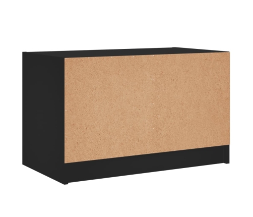 Mueble de TV con puertas de vidrio negro 68x37x42 cm