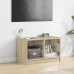 Mueble de TV con puertas de vidrio roble Sonoma 68x37x42 cm