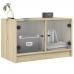 Mueble de TV con puertas de vidrio roble Sonoma 68x37x42 cm