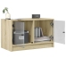 Mueble de TV con puertas de vidrio roble Sonoma 68x37x42 cm