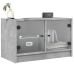 Mueble de TV con puertas de vidrio gris hormigón 68x37x42 cm