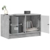 Mueble de TV con puertas de vidrio gris hormigón 68x37x42 cm