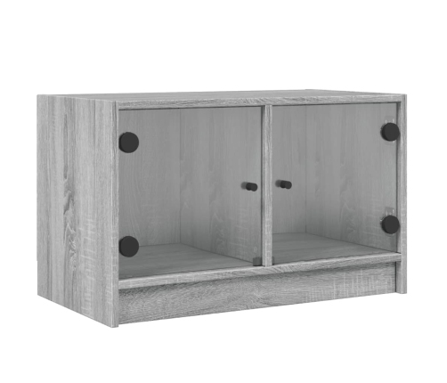 Mueble de TV con puertas de vidrio gris Sonoma 68x37x42 cm