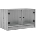 Mueble de TV con puertas de vidrio gris Sonoma 68x37x42 cm