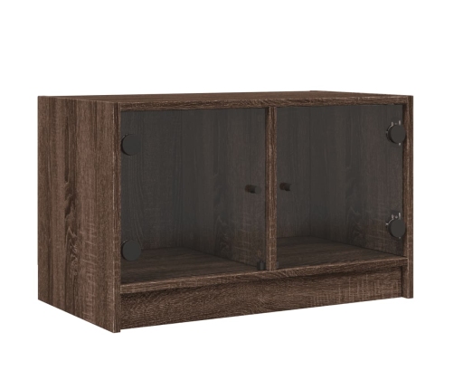 vidaXL Mueble de TV con puertas de vidrio marrón roble 68x37x42 cm