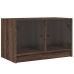 vidaXL Mueble de TV con puertas de vidrio marrón roble 68x37x42 cm