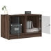 vidaXL Mueble de TV con puertas de vidrio marrón roble 68x37x42 cm