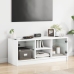 Mueble de TV con puertas de vidrio blanco 102x37x42 cm