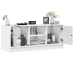 Mueble de TV con puertas de vidrio blanco 102x37x42 cm