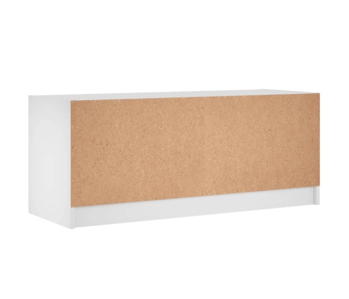 Mueble de TV con puertas de vidrio blanco 102x37x42 cm