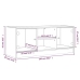 Mueble de TV con puertas de vidrio blanco 102x37x42 cm