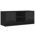 Mueble de TV con puertas de vidrio negro 102x37x42 cm