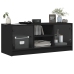 Mueble de TV con puertas de vidrio negro 102x37x42 cm