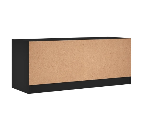 Mueble de TV con puertas de vidrio negro 102x37x42 cm