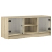 Mueble de TV con puertas de vidrio roble Sonoma 102x37x42 cm