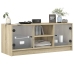 Mueble de TV con puertas de vidrio roble Sonoma 102x37x42 cm