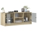 Mueble de TV con puertas de vidrio roble Sonoma 102x37x42 cm