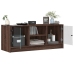 Mueble de TV con puertas de vidrio marrón roble 102x37x42 cm