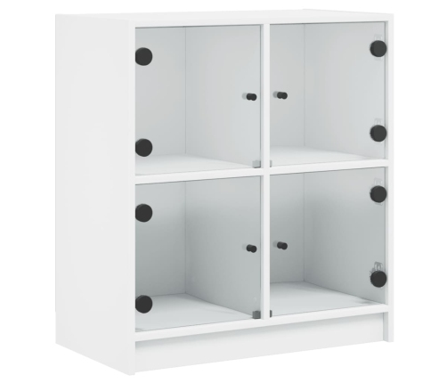 Armario auxiliar con puertas de vidrio blanco 68x37x75,5 cm