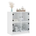 Armario auxiliar con puertas de vidrio blanco 68x37x75,5 cm