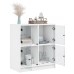 Armario auxiliar con puertas de vidrio blanco 68x37x75,5 cm