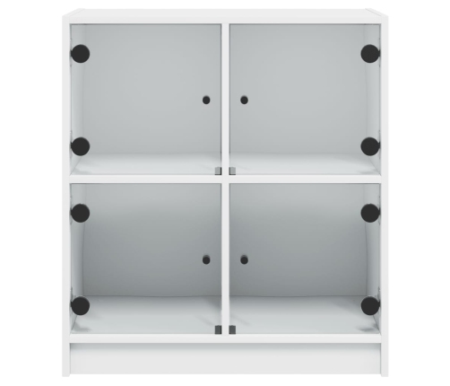 Armario auxiliar con puertas de vidrio blanco 68x37x75,5 cm