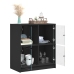 Armario auxiliar con puertas de vidrio negro 68x37x75,5 cm