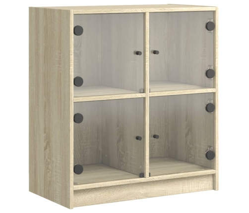 Armario auxiliar puertas de vidrio roble Sonoma 68x37x75,5 cm