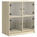 Armario auxiliar puertas de vidrio roble Sonoma 68x37x75,5 cm