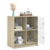 Armario auxiliar puertas de vidrio roble Sonoma 68x37x75,5 cm